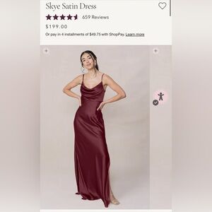 Revelry Skye Dress - Cabernet Satin